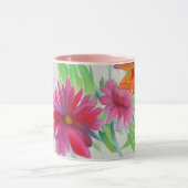 Schöne Aquarellfarben Blume pinkeln personalisiere Tasse (Zentrum)