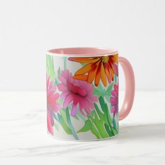 Schöne Aquarellfarben Blume pinkeln personalisiere Tasse