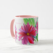 Schöne Aquarellfarben Blume pinkeln personalisiere Tasse (Vorderseite Links)