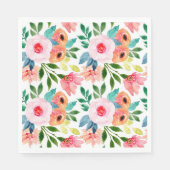 Schöne Aquarellfarben-Blume Serviette (Vorderseite)