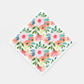 Schöne Aquarellfarben-Blume Serviette (Ecke)