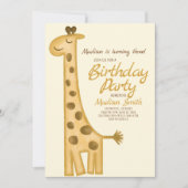 Schöne Aquarellfarben Giraffe Geburtstag Einladung (Vorderseite)