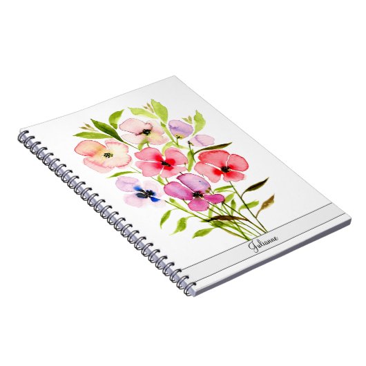 Schöne Aquarellfarben mit Namen Notizblock (Rechte Seite)