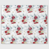 Schöne Aquarellfarben-Rose mit Wintervibes Geschenkpapier (Flach)