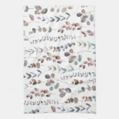 Schöne Aquarellfarben Rustikale Eukalyptus-Blätter Geschirrtuch (Vertikal)