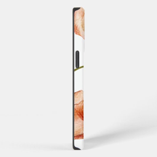 Schöne Aquarellfarben Wildblumen Orange Initial iPhone Hülle (Rechte Seite)