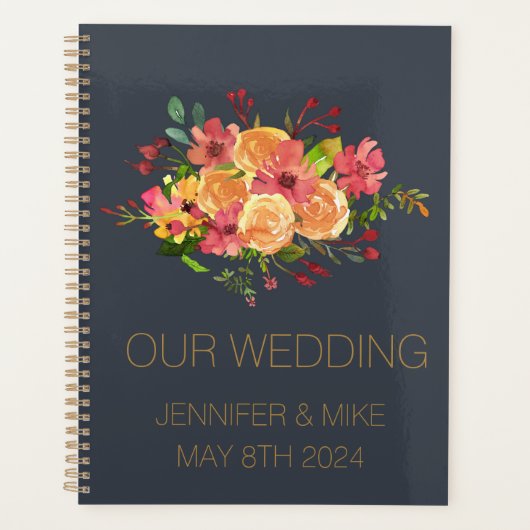 Schöne Aquarellgestaltung Blume Planer (Vorderseite)