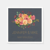 Schöne Aquarellgestaltung Blume Serviette (Vorderseite)