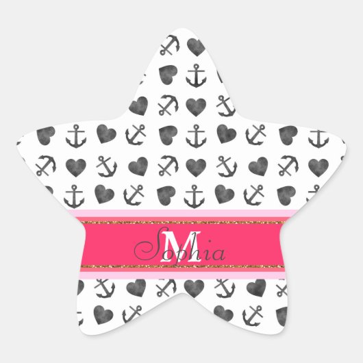 Schöne Aquarellherzen - Referenzmuster Stern-Aufkleber (Vorderseite)