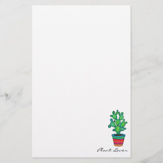 Schöne Aquarellkaktus in schöner Quelle Briefpapier (Vorderseite)