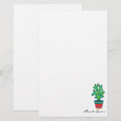 Schöne Aquarellkaktus in schöner Quelle Briefpapier (Vorne/Hinten)