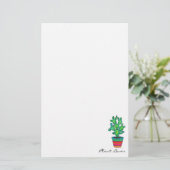 Schöne Aquarellkaktus in schöner Quelle Briefpapier (Stehend Vorderseite)