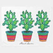 Schöne Aquarellkaktus in schöner Quelle Fleecedecke (Vorderseite (Horizontal))