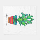 Schöne Aquarellkaktus in schöner Quelle Fleecedecke (Vorderseite (Horizontal))