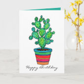 Schöne Aquarellkaktus in schöner Quelle Karte (Gelbe Blume)