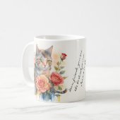 Schöne Aquarellkatze mit eigener Meldung Kaffeetasse (Vorderseite Links)