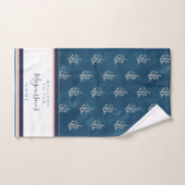 Schöne Aquarellkoralle auf Batik Blau Handtuch (Handtuch)