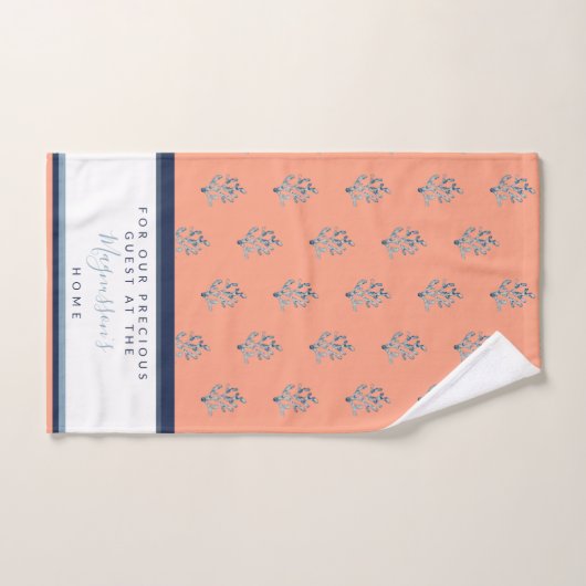Schöne Aquarellkoralle Salmonpink Custom GAST Handtuch (Handtuch)