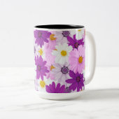 Schöne Aquarellkosmos-Blume Zweifarbige Tasse (VorderseiteRechts)