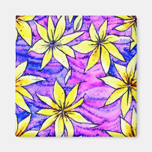 Schöne Aquarellkunst Handgemalt Lila Magnet
