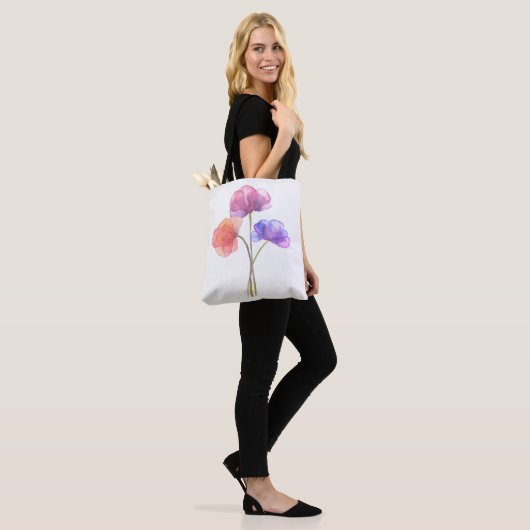 Schöne Aquarellmalerei auf Blume Tasche (Am Model)