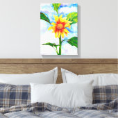 Schöne Aquarellmalerei mit Sonnenblumen Leinwanddruck (Insitu (Schlafzimmer))