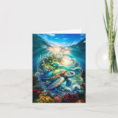 Schöne Aquarellmeerschildkröte Grußkarte Karte (Vorderseite)