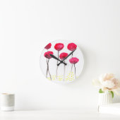 Schöne Aquarellmohn Runde Wanduhr (Zuhause)