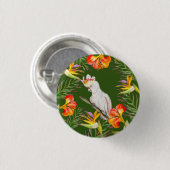 Schöne Aquarellmücke mit Perrot zeichnend Button (Vorne & Hinten)