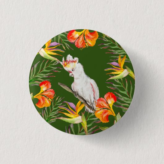 Schöne Aquarellmücke mit Perrot zeichnend Button (Vorderseite)