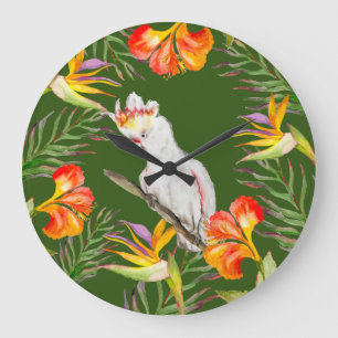 Schöne Aquarellmücke mit Perrot zeichnend Große Wanduhr