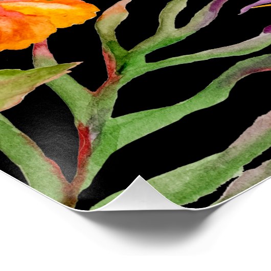 Schöne Aquarellmücke mit Perrot zeichnend Poster (Ecke)