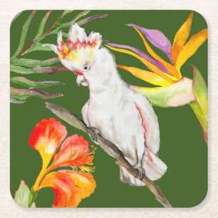 Schöne Aquarellmücke mit Perrot zeichnend Rechteckiger Pappuntersetzer