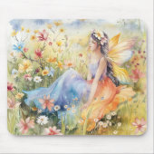 Schöne Aquarellmühle auf der Wiese Mousepad (Vorne)