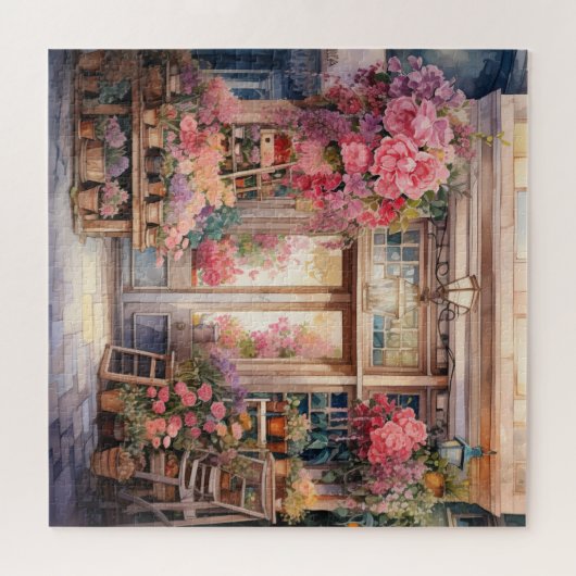 Schöne Aquarellmühle Puzzle (Horizontal)