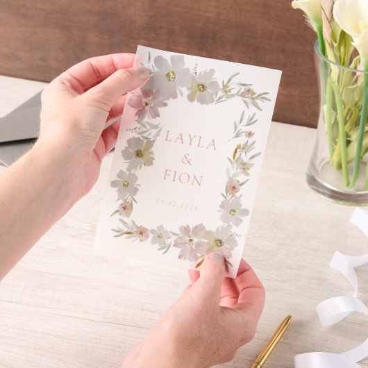 Schöne Aquarellrahmen für die Blume Pergament Einladungen (Handgehalten)