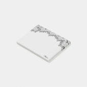 Schöne Aquarellsilber-Blume und Kalligraphie Post-it Klebezettel (angewinkelt)