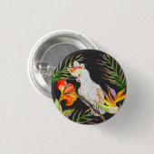 Schöne Aquarellsittich-Papagei Hand zeichnend Button (Vorne & Hinten)