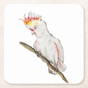 Schöne Aquarellsittich-Papagei Hand zeichnend Rechteckiger Pappuntersetzer