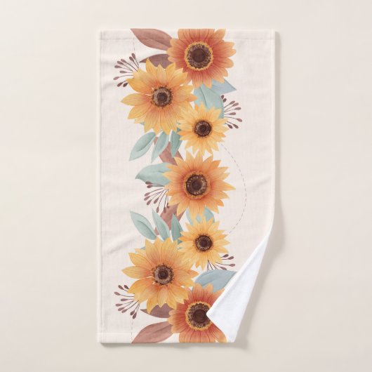 schöne Aquarellsonnenblume Badhandtuch Set (Handtuch)
