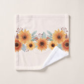 schöne Aquarellsonnenblume Badhandtuch Set (Waschlappen)