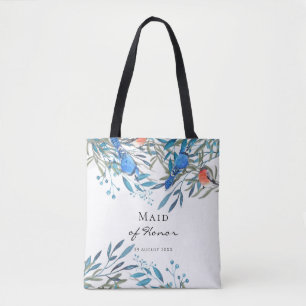 Schöne Aquarellvögel & Foliage Trauzeugin Tasche