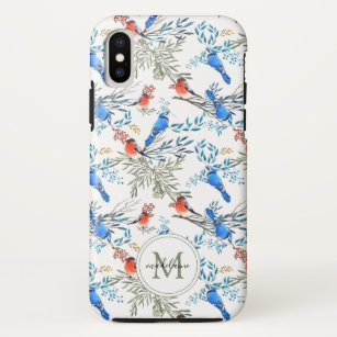 Schöne Aquarellvögel und Foliage Muster Case-Mate iPhone Hülle