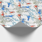 Schöne Aquarellvögel und Foliage Muster Geschenkpapier (Ecke)