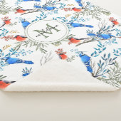 Schöne Aquarellvögel und Foliage Muster Sherpadecke (3/4)