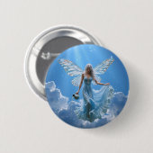 Schöne Aquarius Fairy in den Wolken Button (Vorne & Hinten)