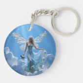 Schöne Aquarius Fairy in den Wolken Schlüsselanhänger (Rückseite)