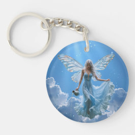 Schöne Aquarius Fairy in den Wolken Schlüsselanhänger