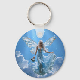 Schöne Aquarius Fairy in den Wolken Schlüsselanhänger
