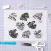 Schöne arabische Pferde mit Extravaganten Bridles Seidenpapier (Handwerk)